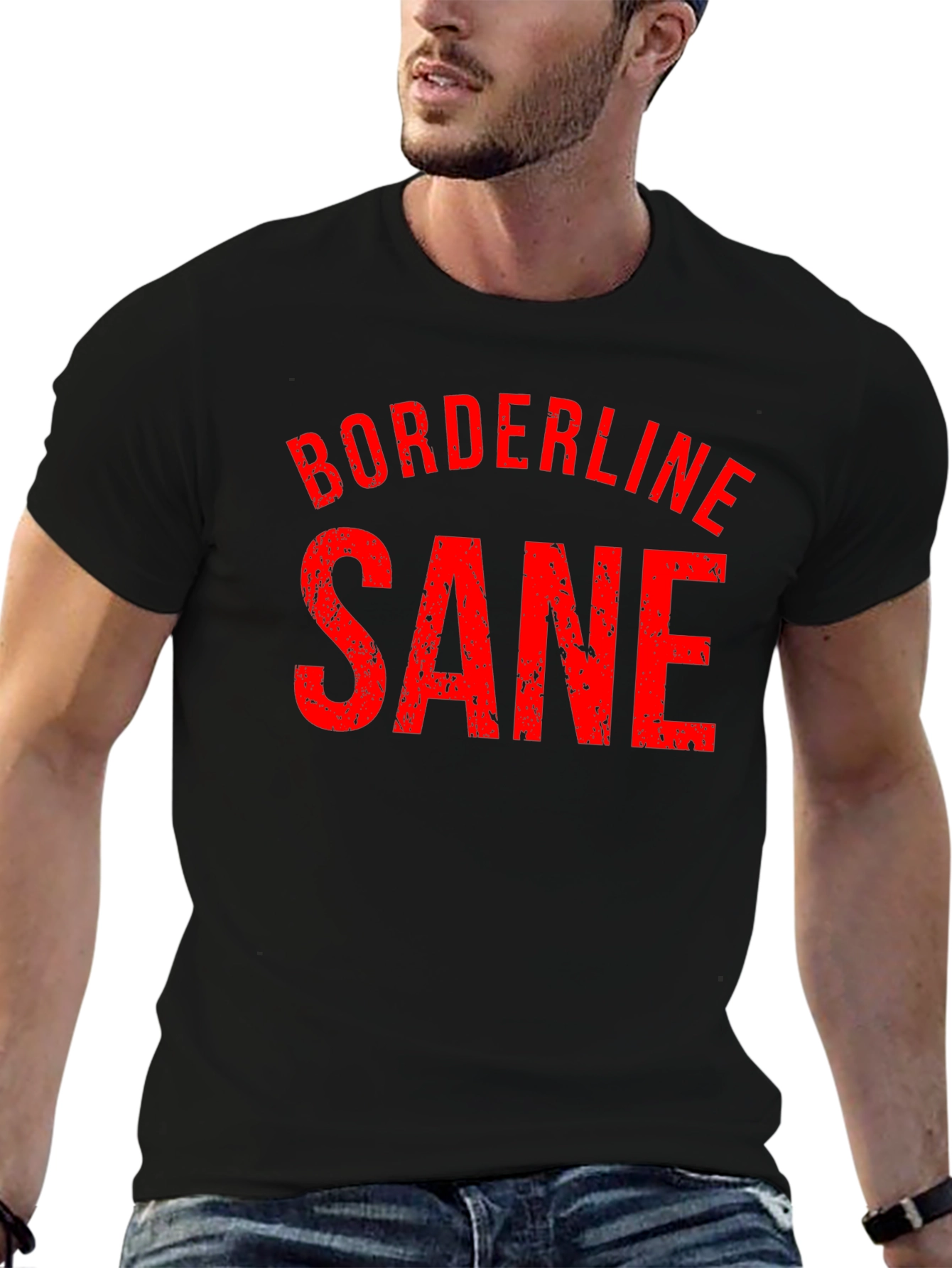 Borderline Sane Graphic T-Shirt - Black