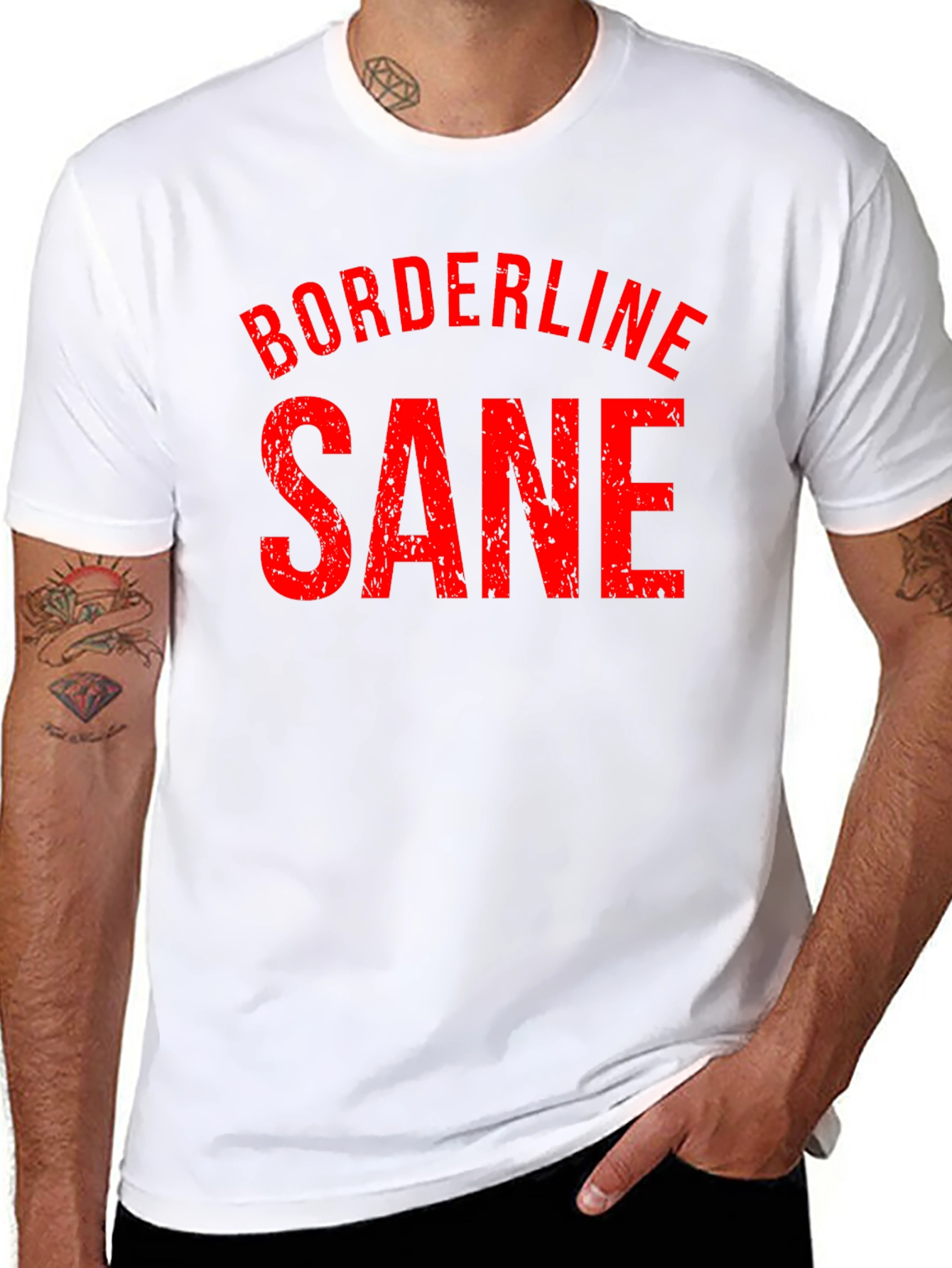 Borderline Sane Graphic T-Shirt - Black