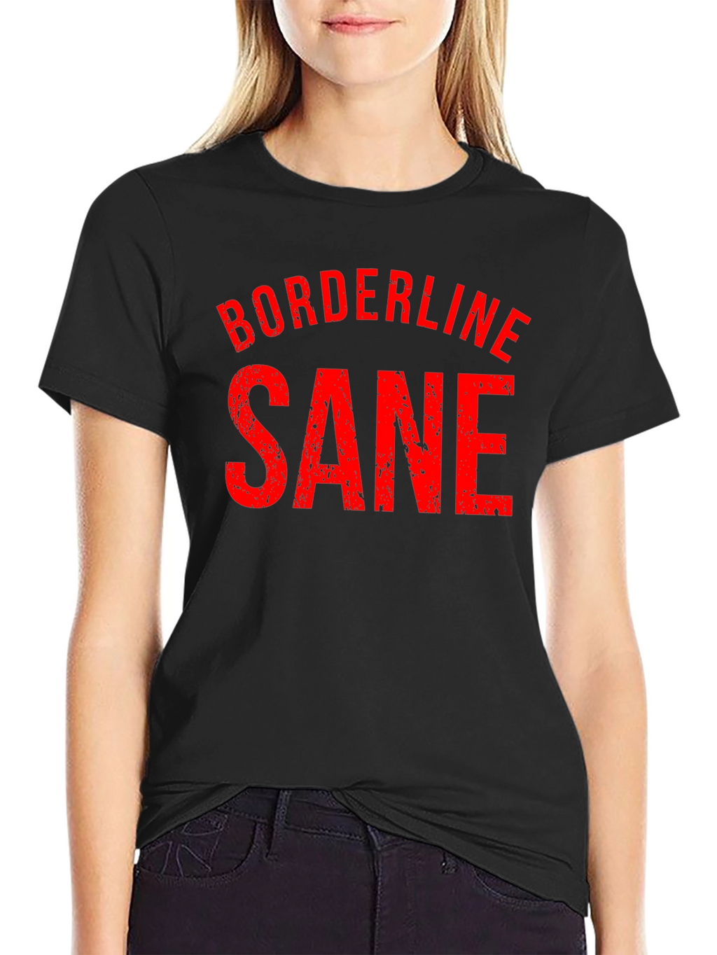Borderline Sane Graphic T-Shirt - Black