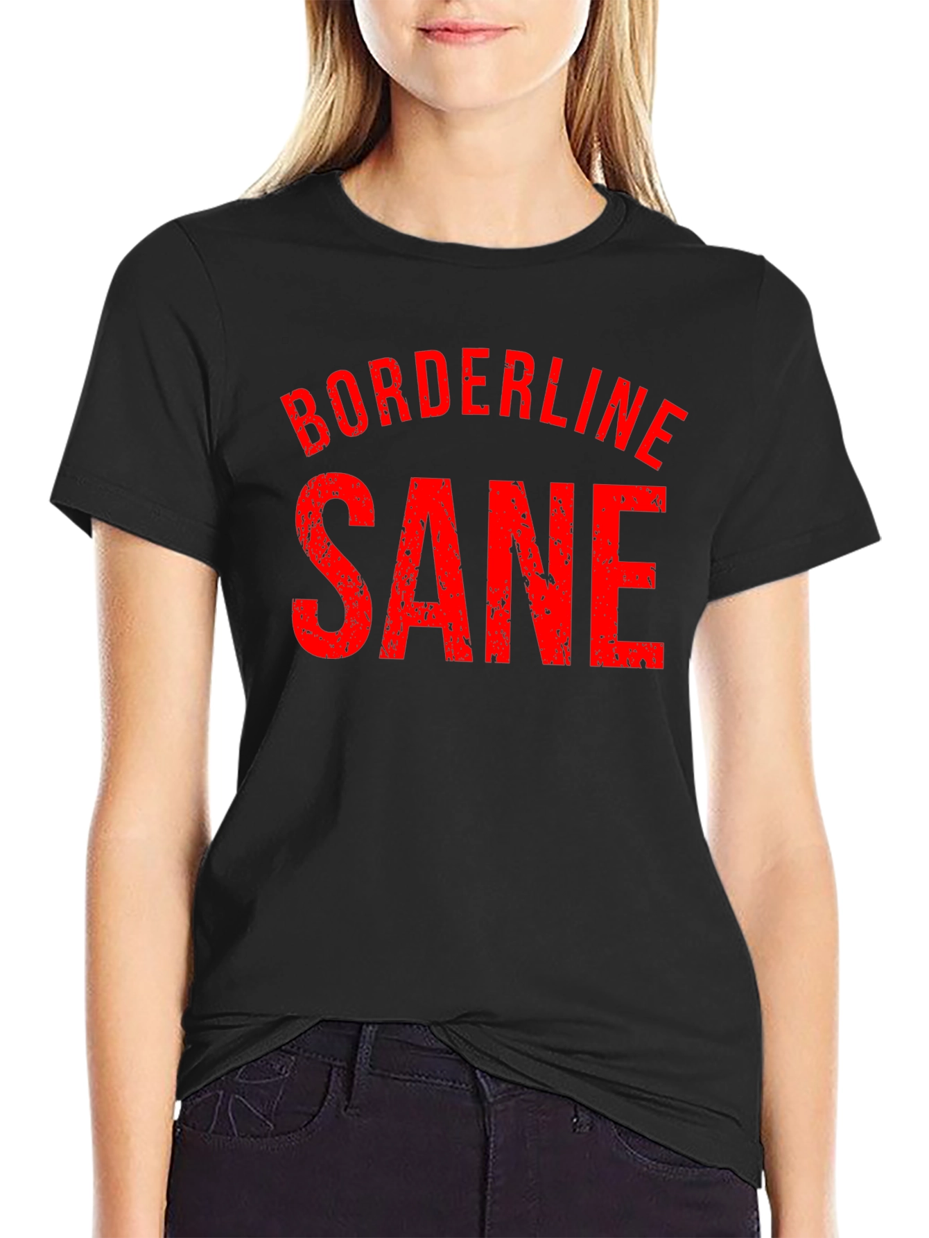 Borderline Sane Graphic T-Shirt - Black