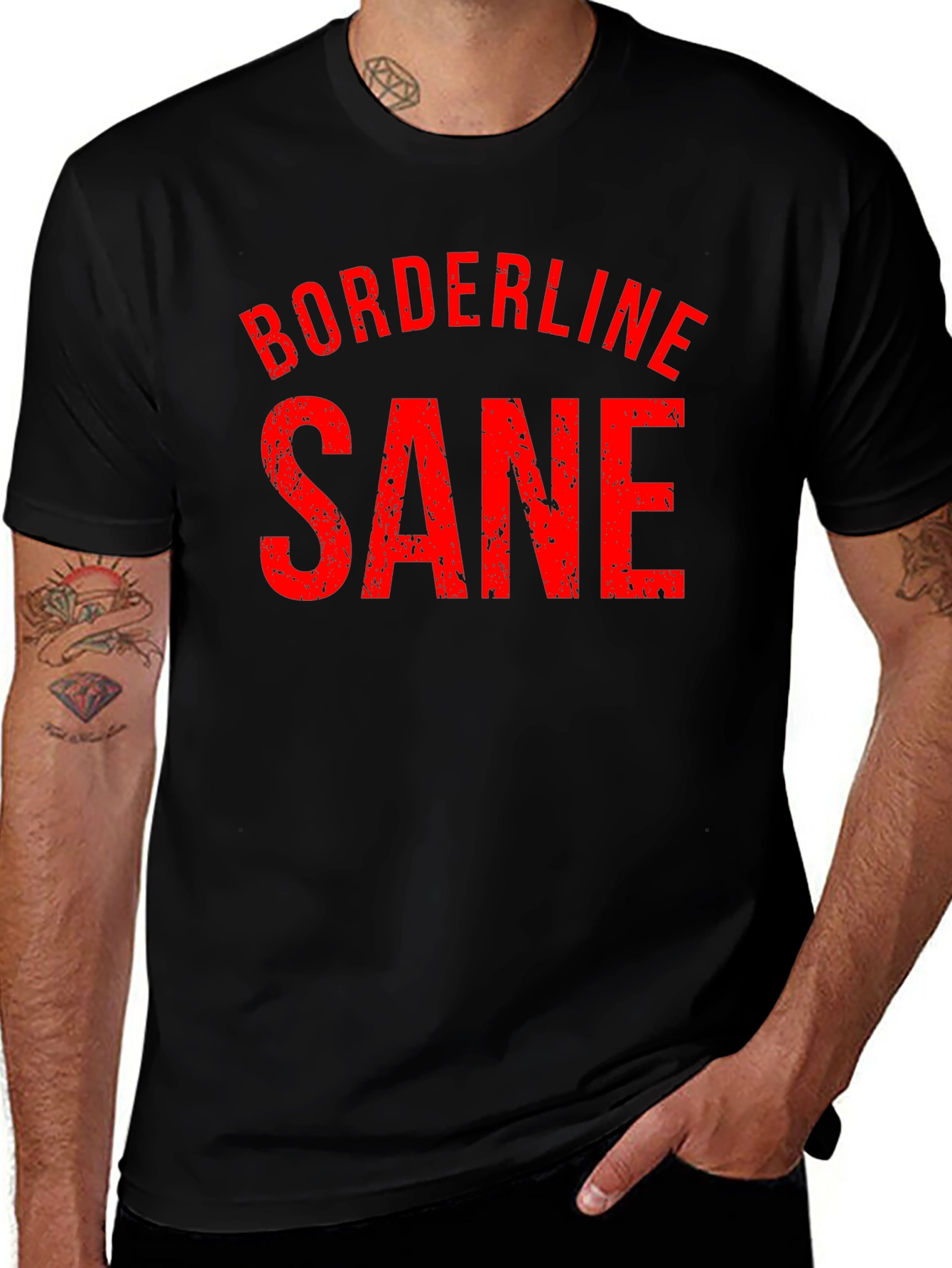 Borderline Sane Graphic T-Shirt - Black
