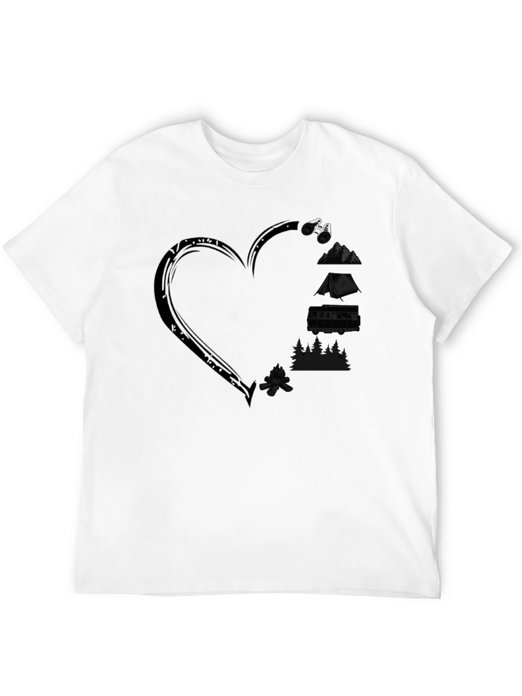 Camping Heart Graphic T-Shirt - Outdoor Adventure Tee