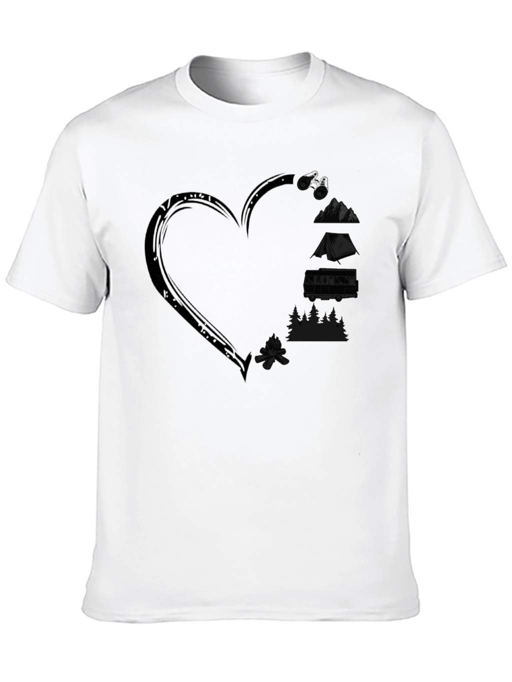 Camping Heart Graphic T-Shirt - Outdoor Adventure Tee