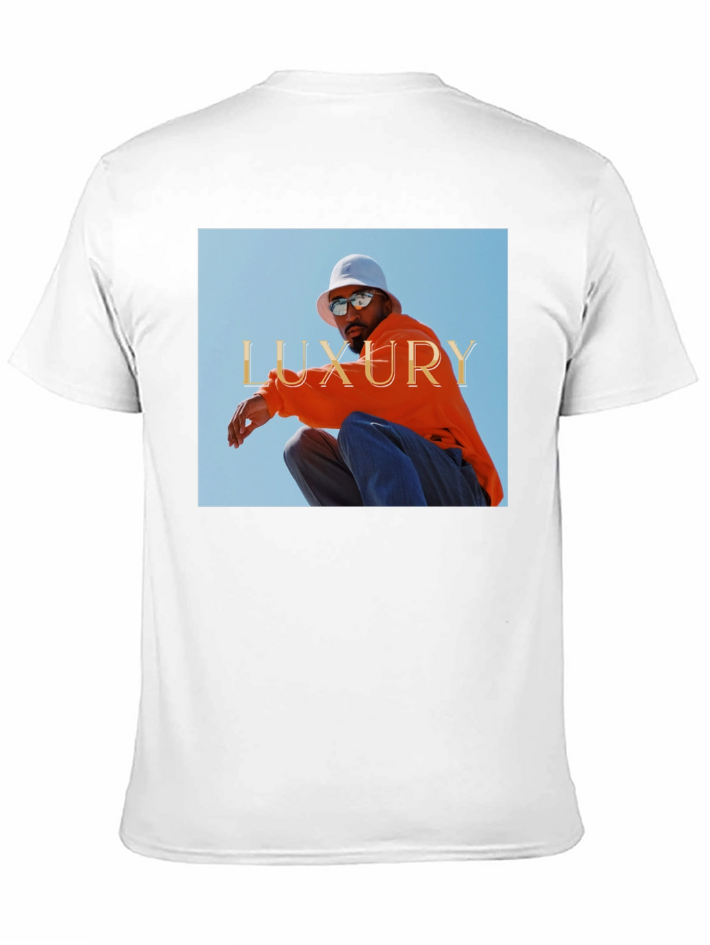 Luxury Photo Graphic Print Black Tee