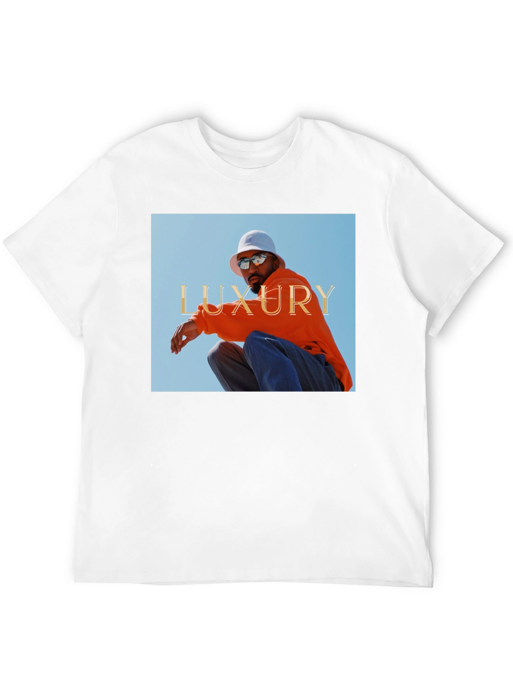 Luxury Photo Graphic Print Black Tee