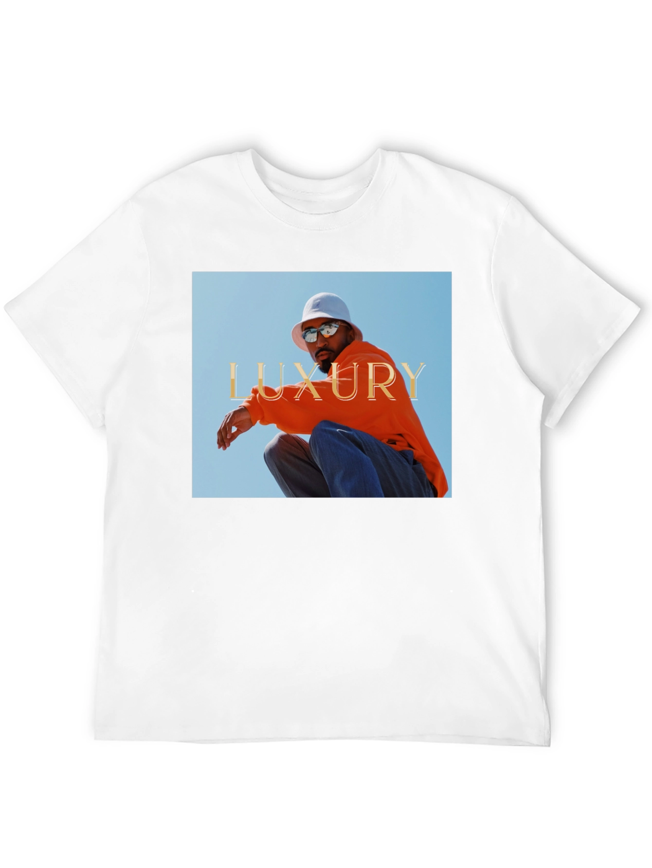Luxury Photo Graphic Print Black Tee