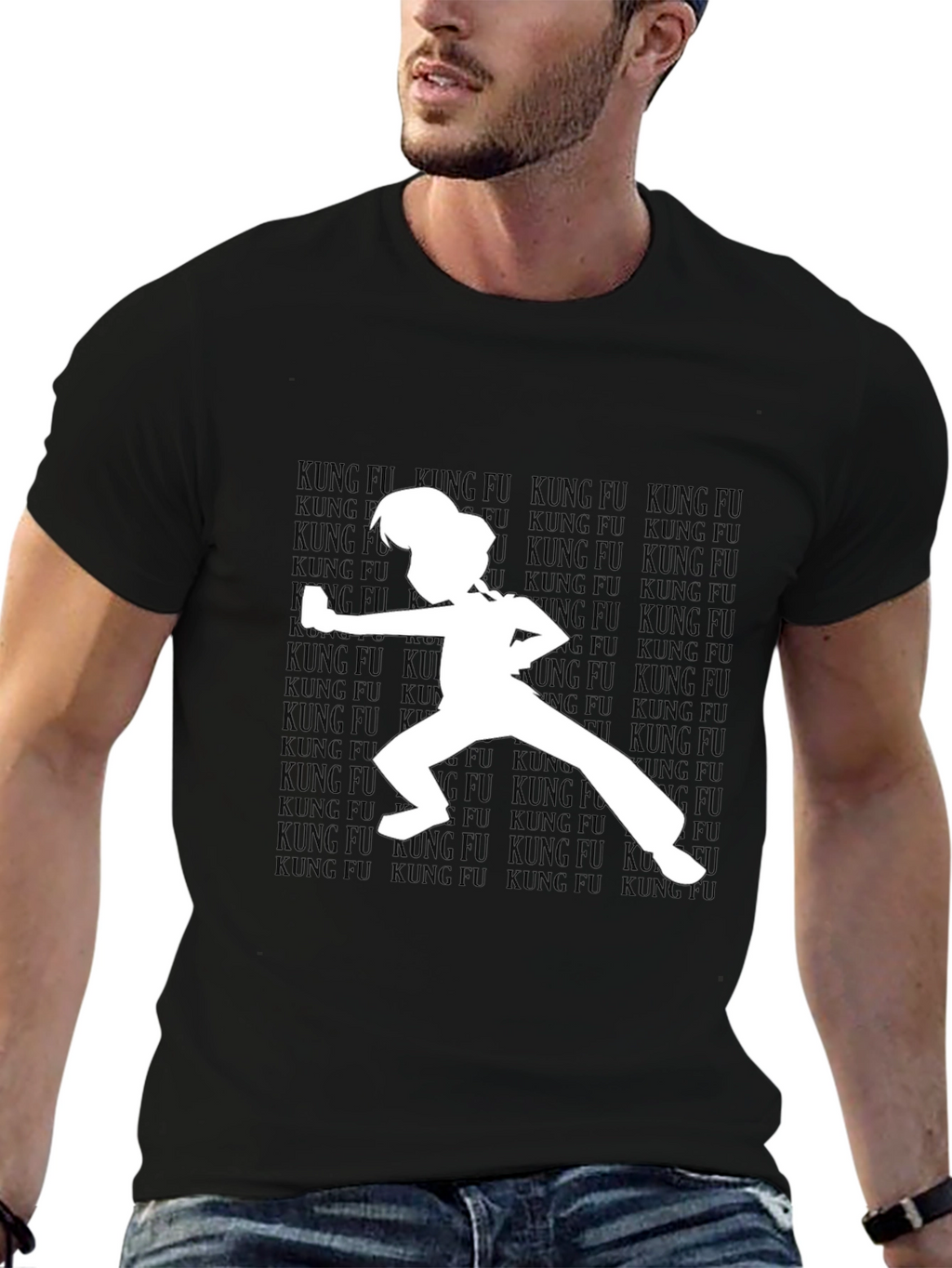 Kung Fu Silhouette T-Shirt - Black