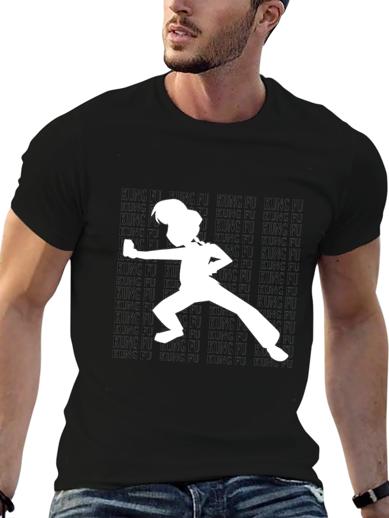 Kung Fu Silhouette T-Shirt - Black