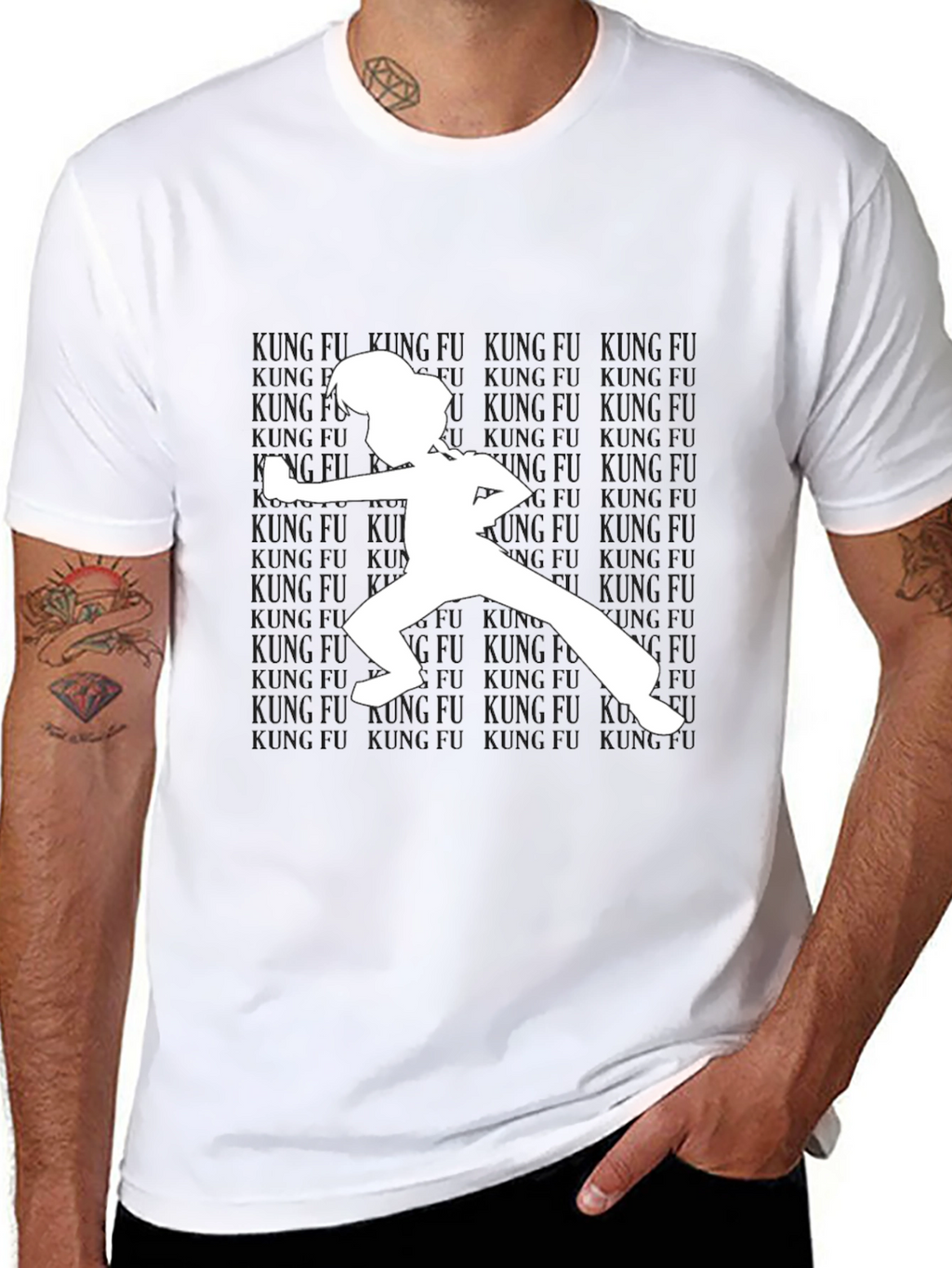 Kung Fu Silhouette T-Shirt - Black