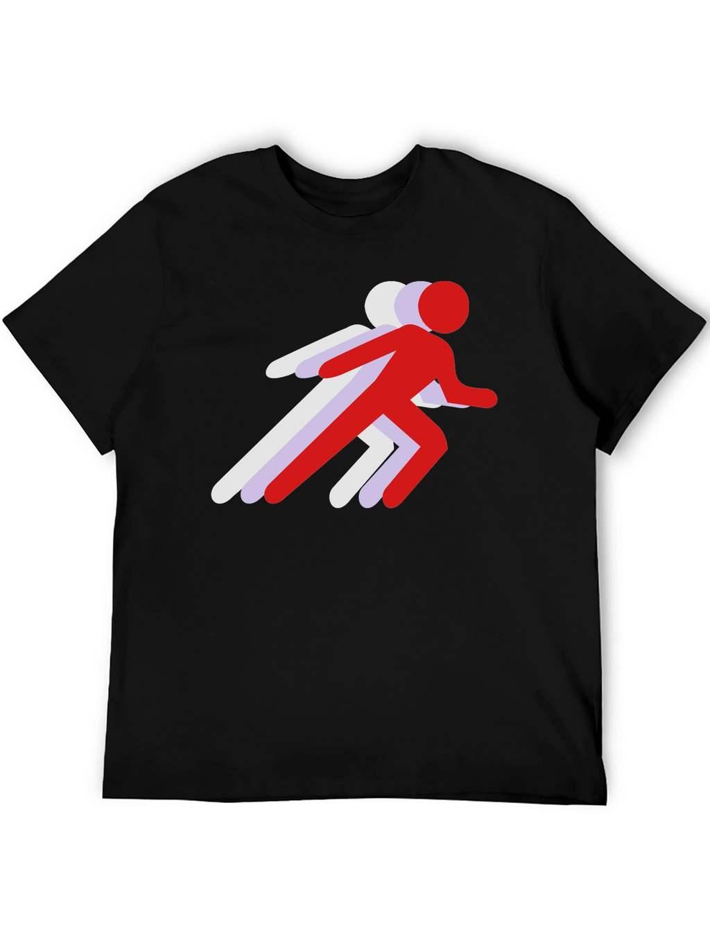 Running Stick Figure Graphic Tee - Black