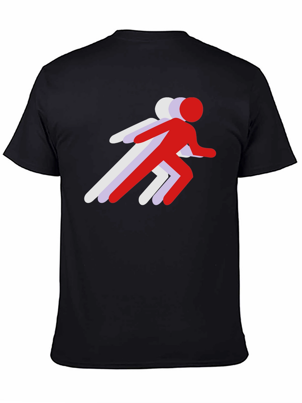 Running Stick Figure Graphic Tee - Black
