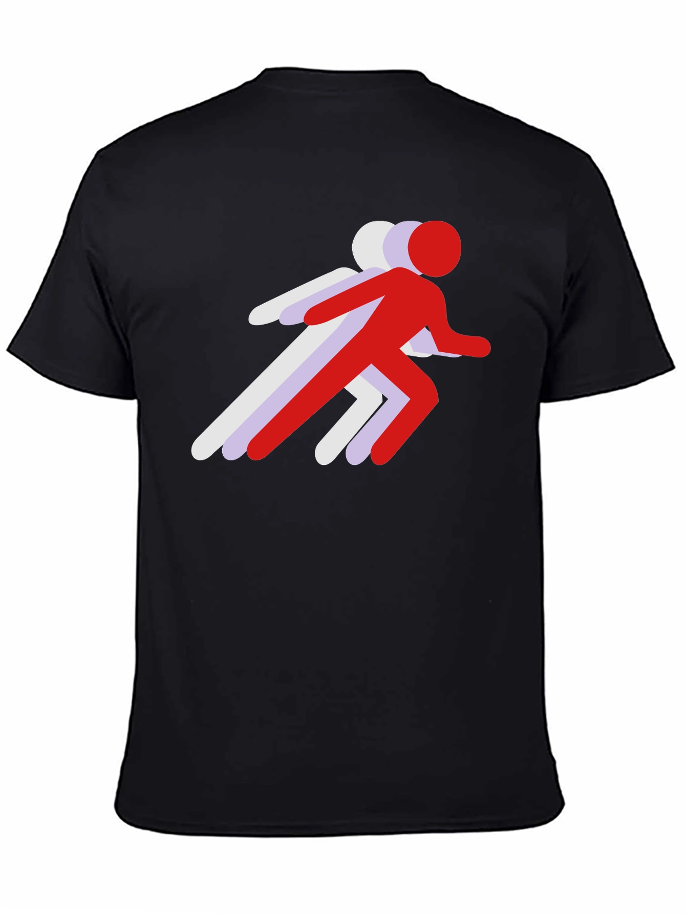 Running Stick Figure Graphic Tee - Black