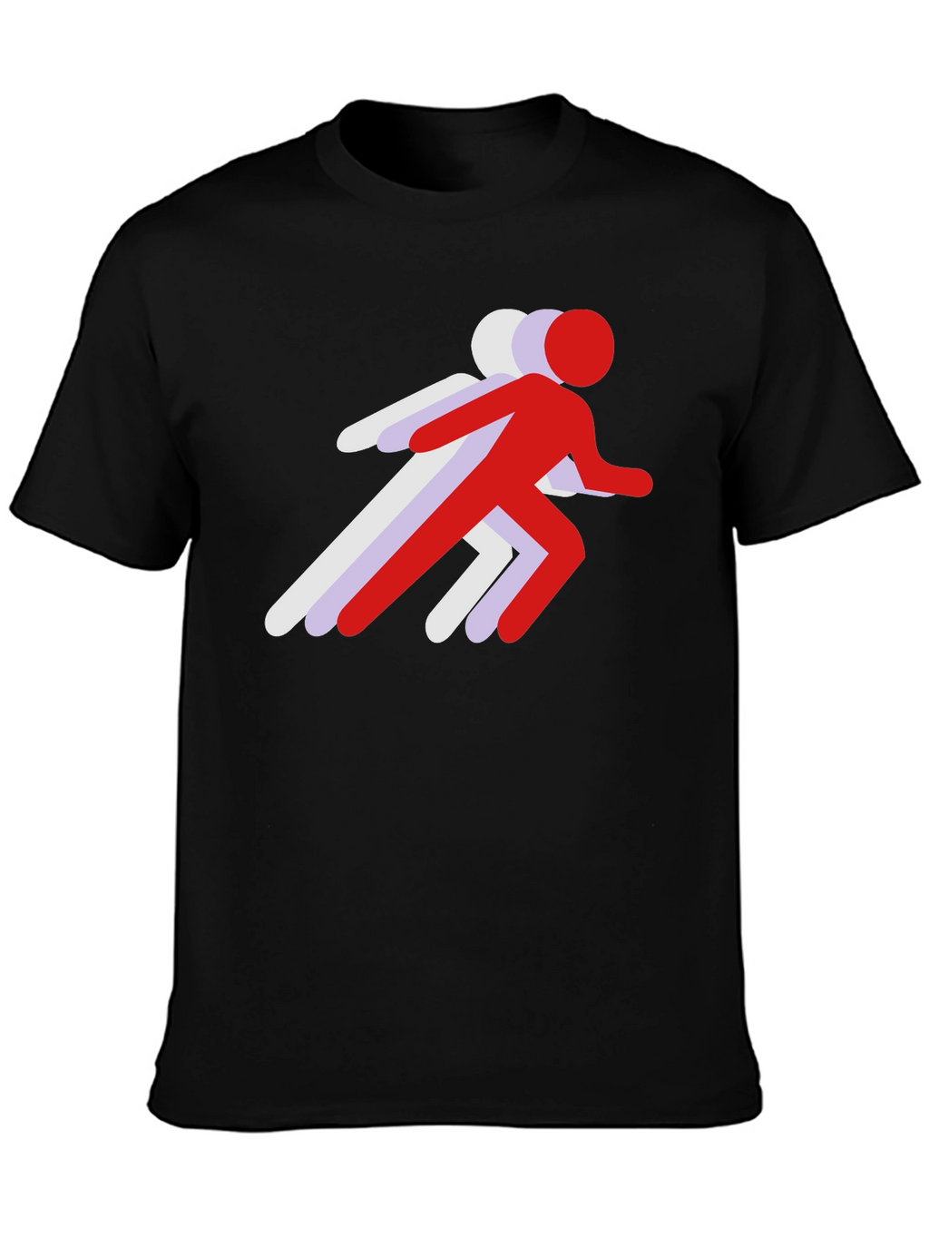Running Stick Figure Graphic Tee - Black
