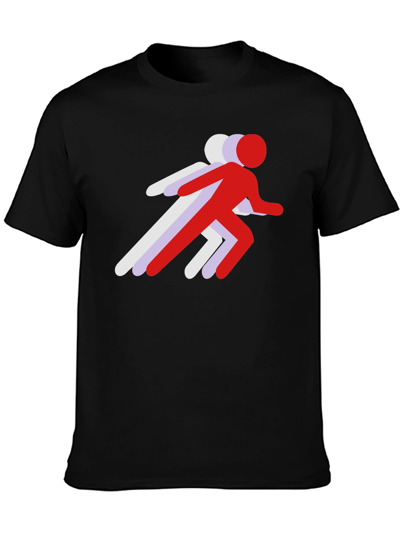 Running Stick Figure Graphic Tee - Black