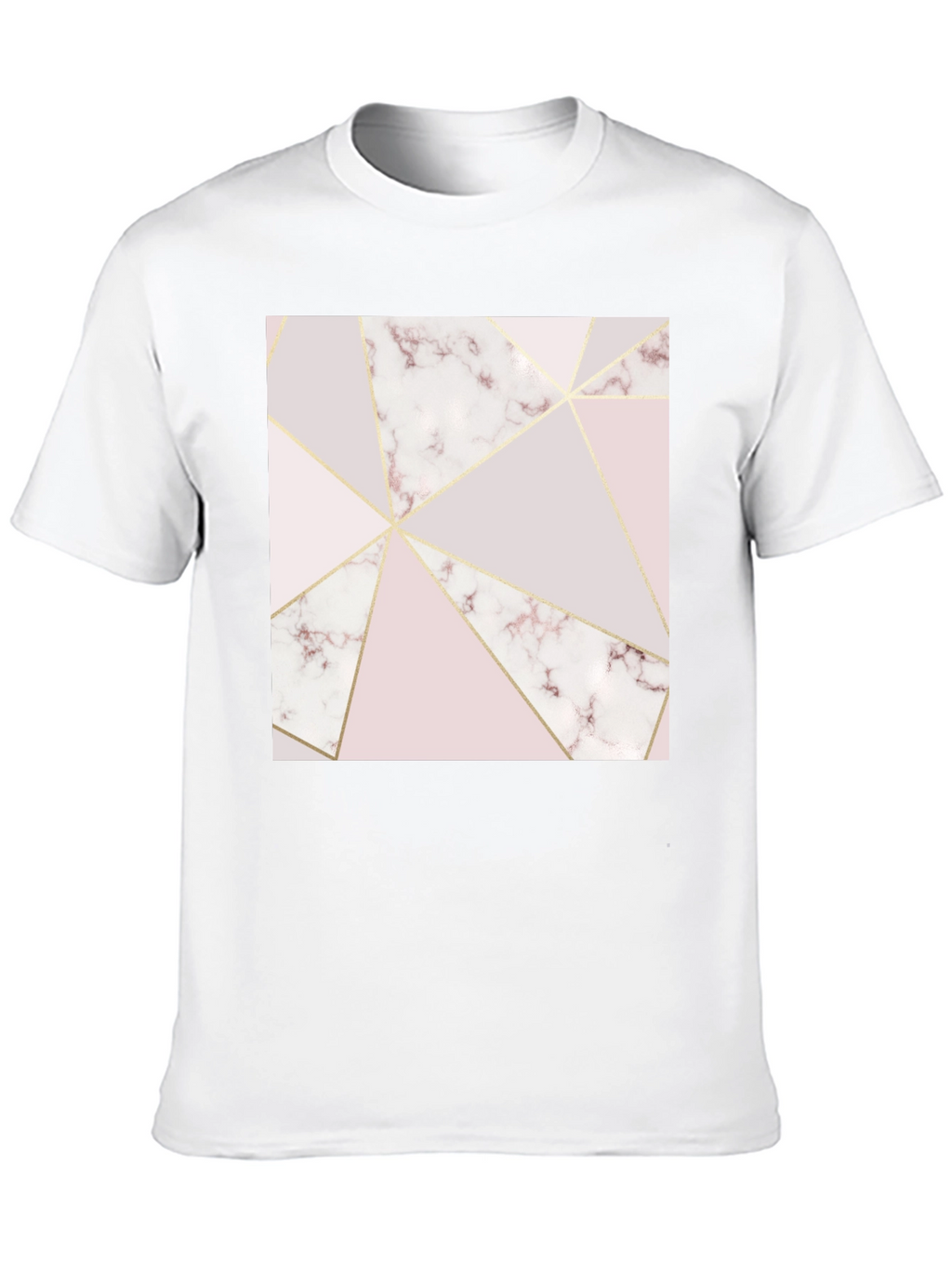 Geometric Marble Print Black T-Shirt