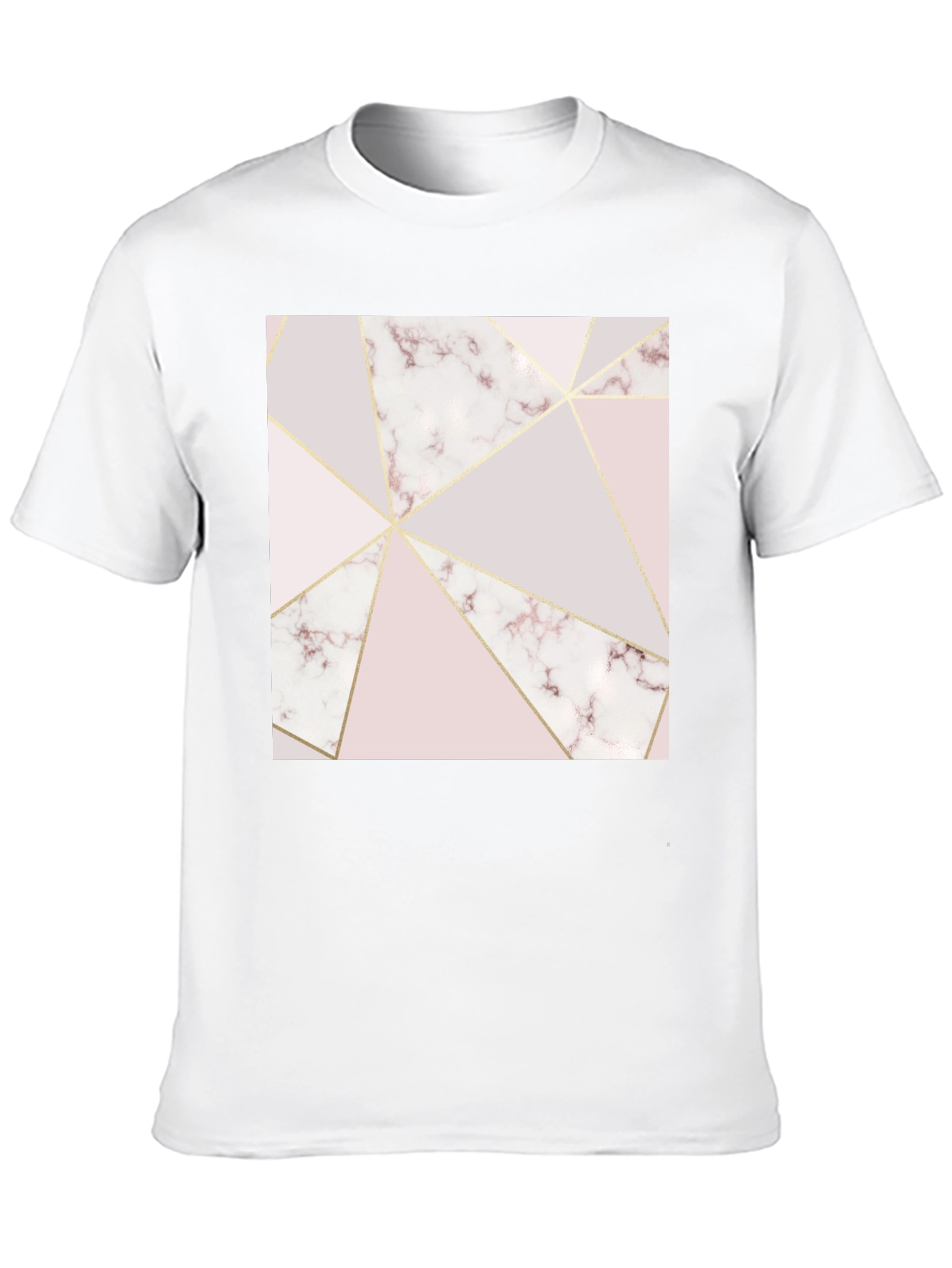 Geometric Marble Print Black T-Shirt