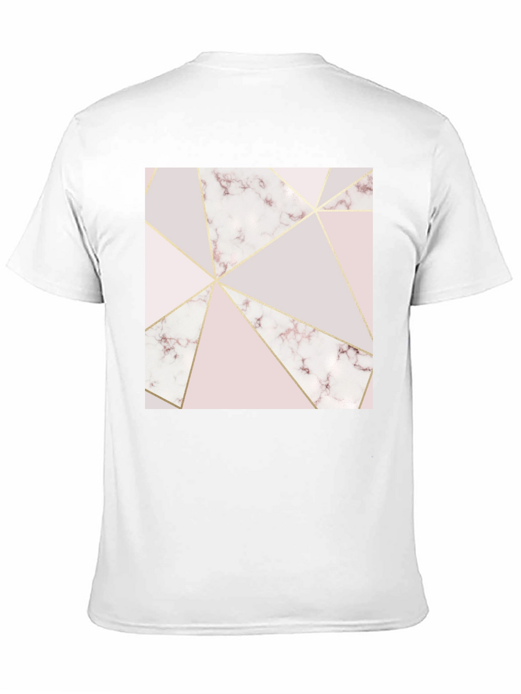 Geometric Marble Print Black T-Shirt