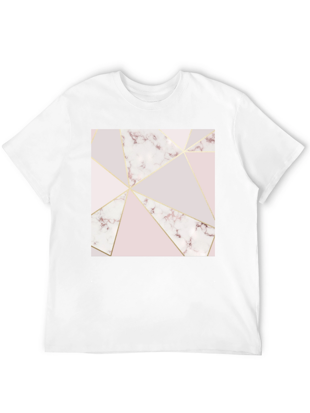 Geometric Marble Print Black T-Shirt