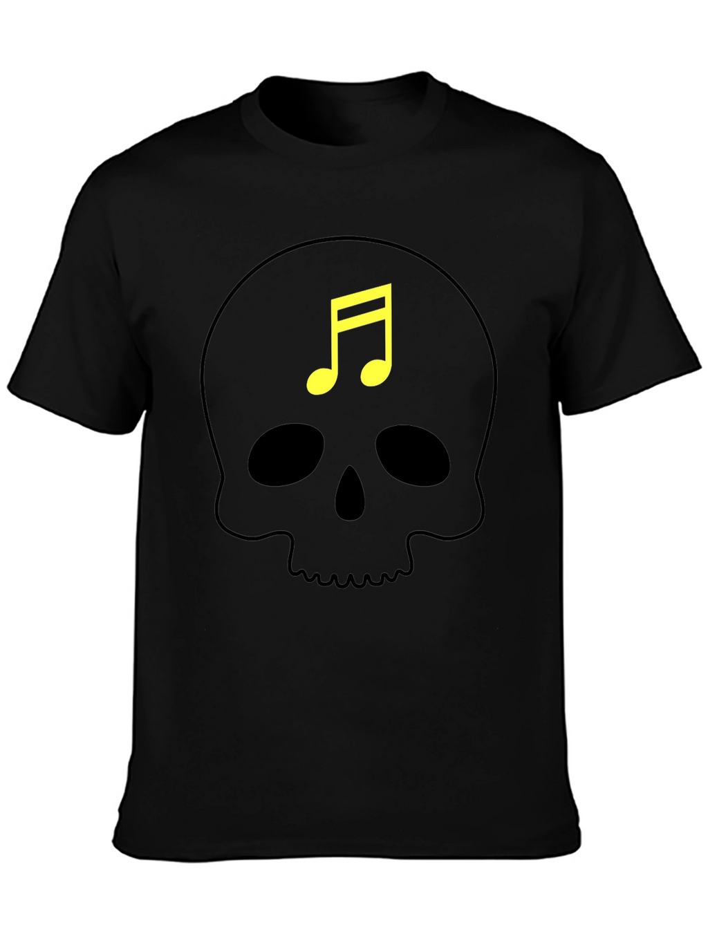 Skull Music Note Graphic T-Shirt