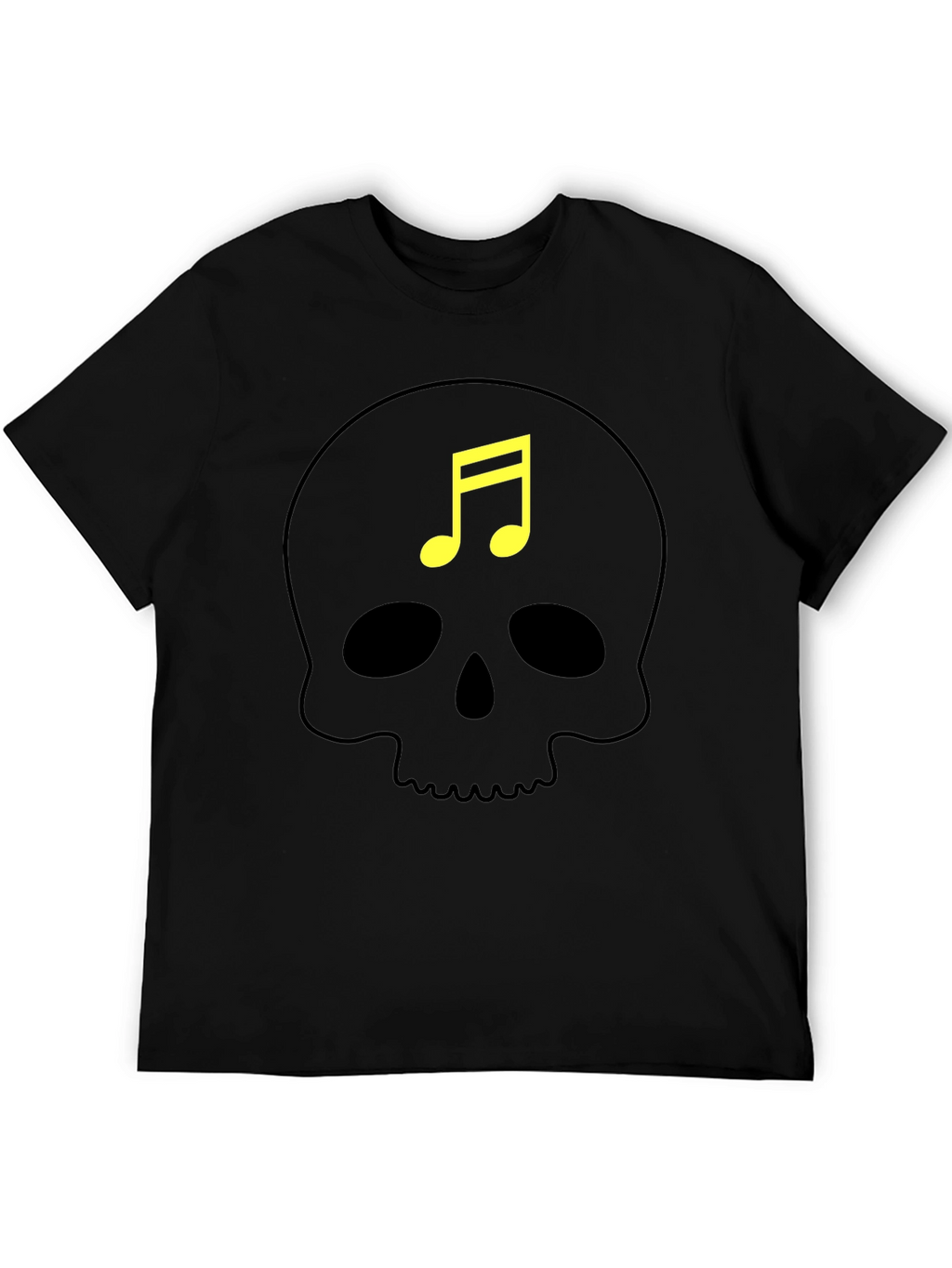 Skull Music Note Graphic T-Shirt