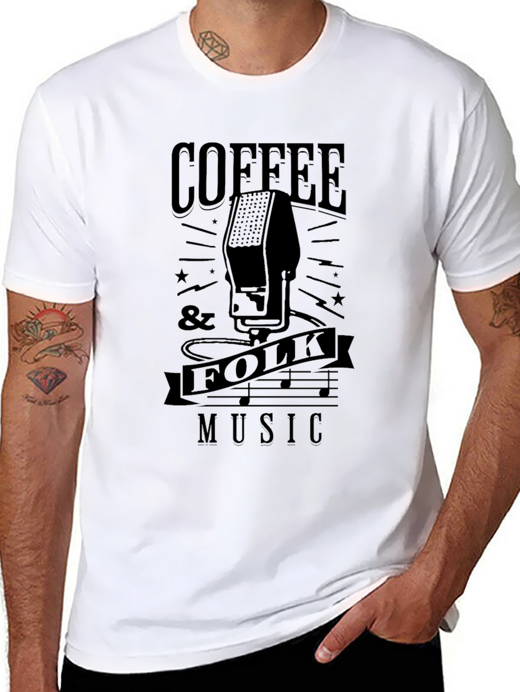 Coffee & Folk Music Graphic Tee