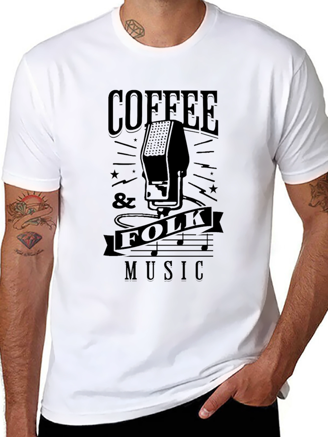 Coffee & Folk Music Graphic Tee