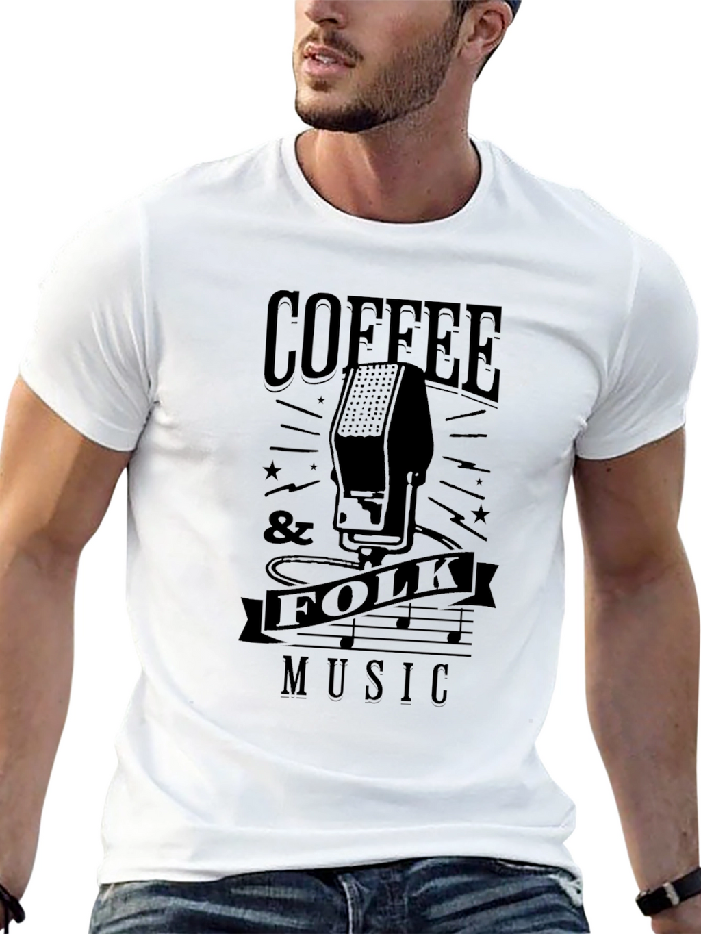 Coffee & Folk Music Graphic Tee