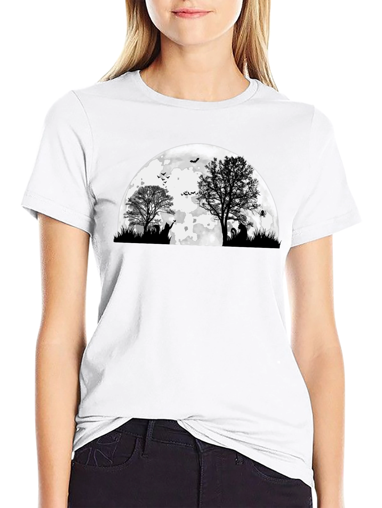 Spooky Halloween Moon Graphic Tee