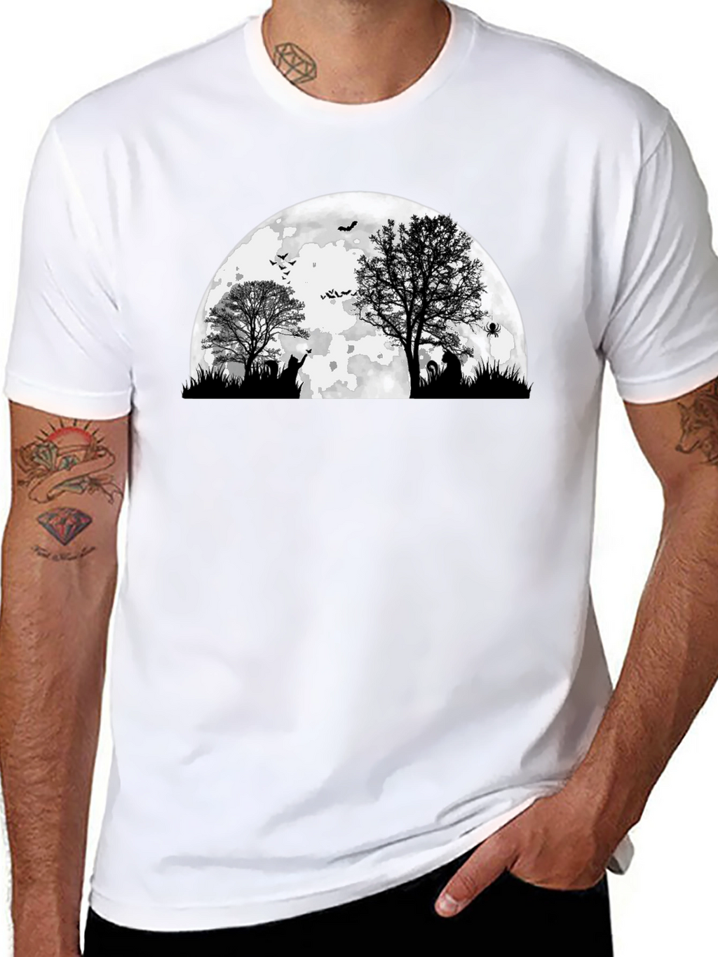 Spooky Halloween Moon Graphic Tee