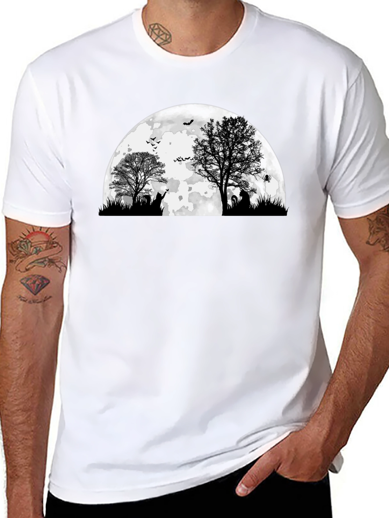 Spooky Halloween Moon Graphic Tee