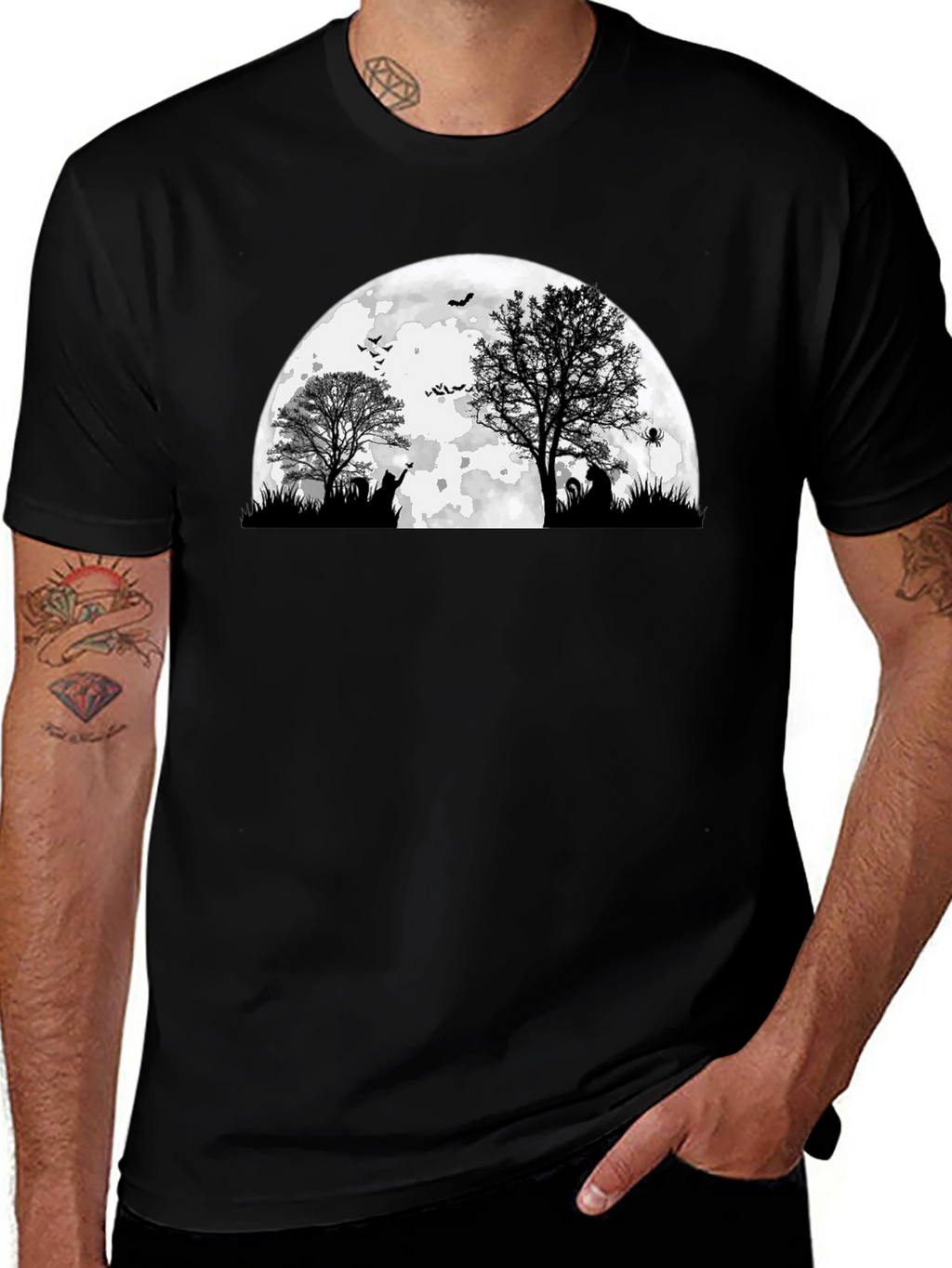 Spooky Halloween Moon Graphic Tee