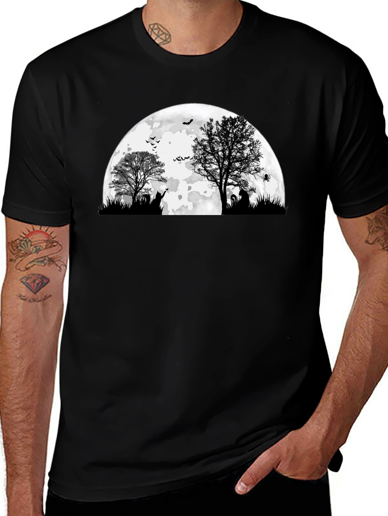 Spooky Halloween Moon Graphic Tee