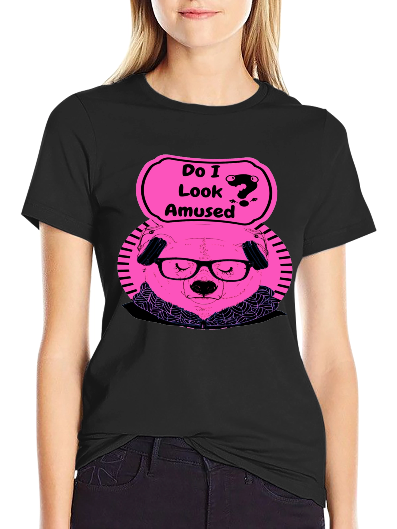 Amused Bear Graphic T-Shirt - Quirky Style