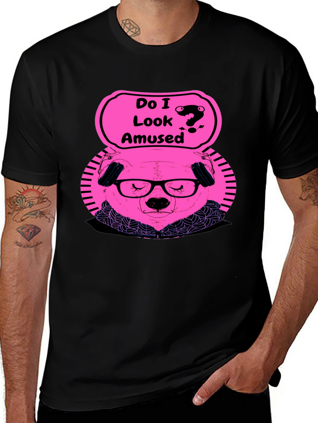 Amused Bear Graphic T-Shirt - Quirky Style