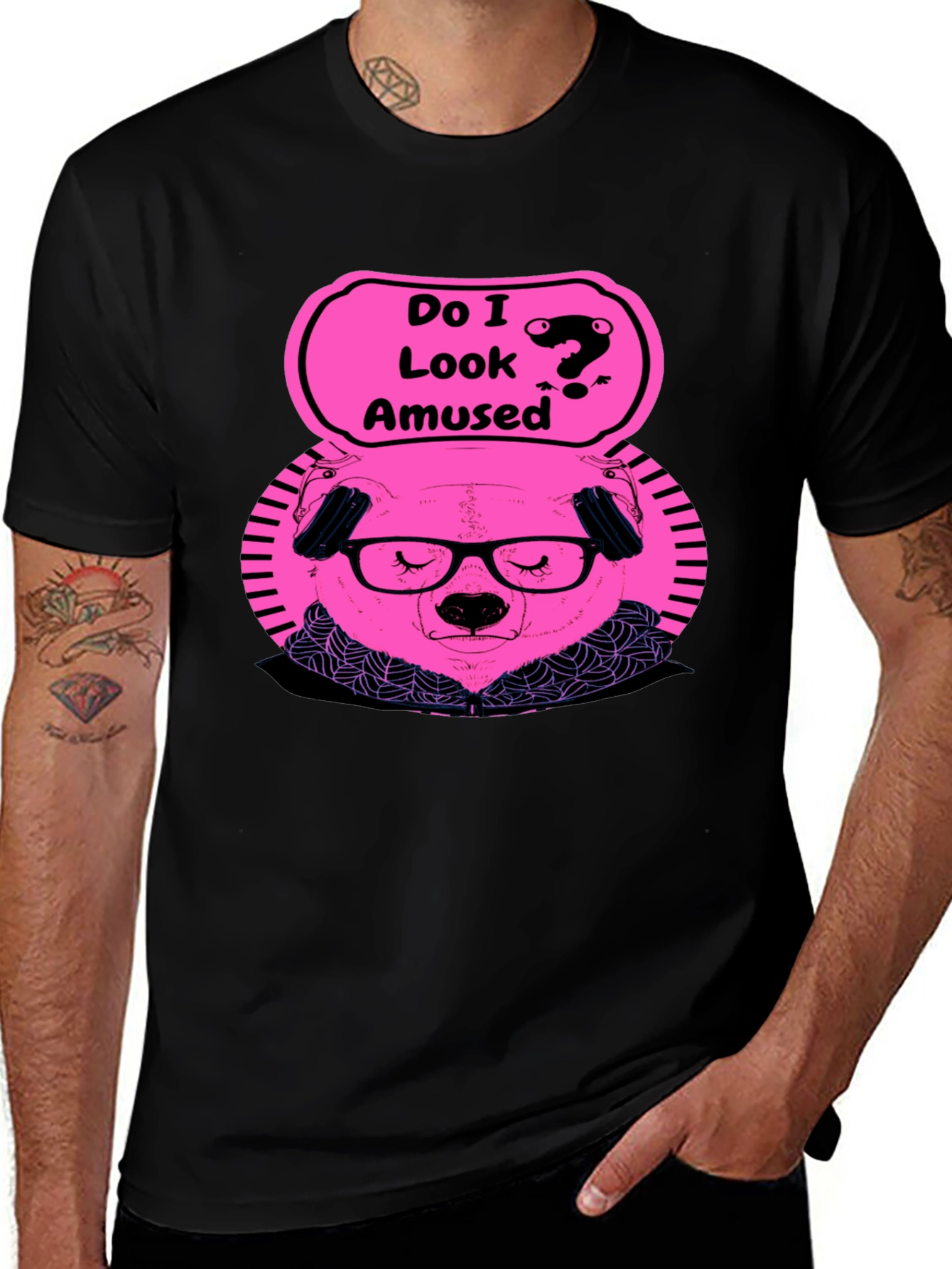 Amused Bear Graphic T-Shirt - Quirky Style