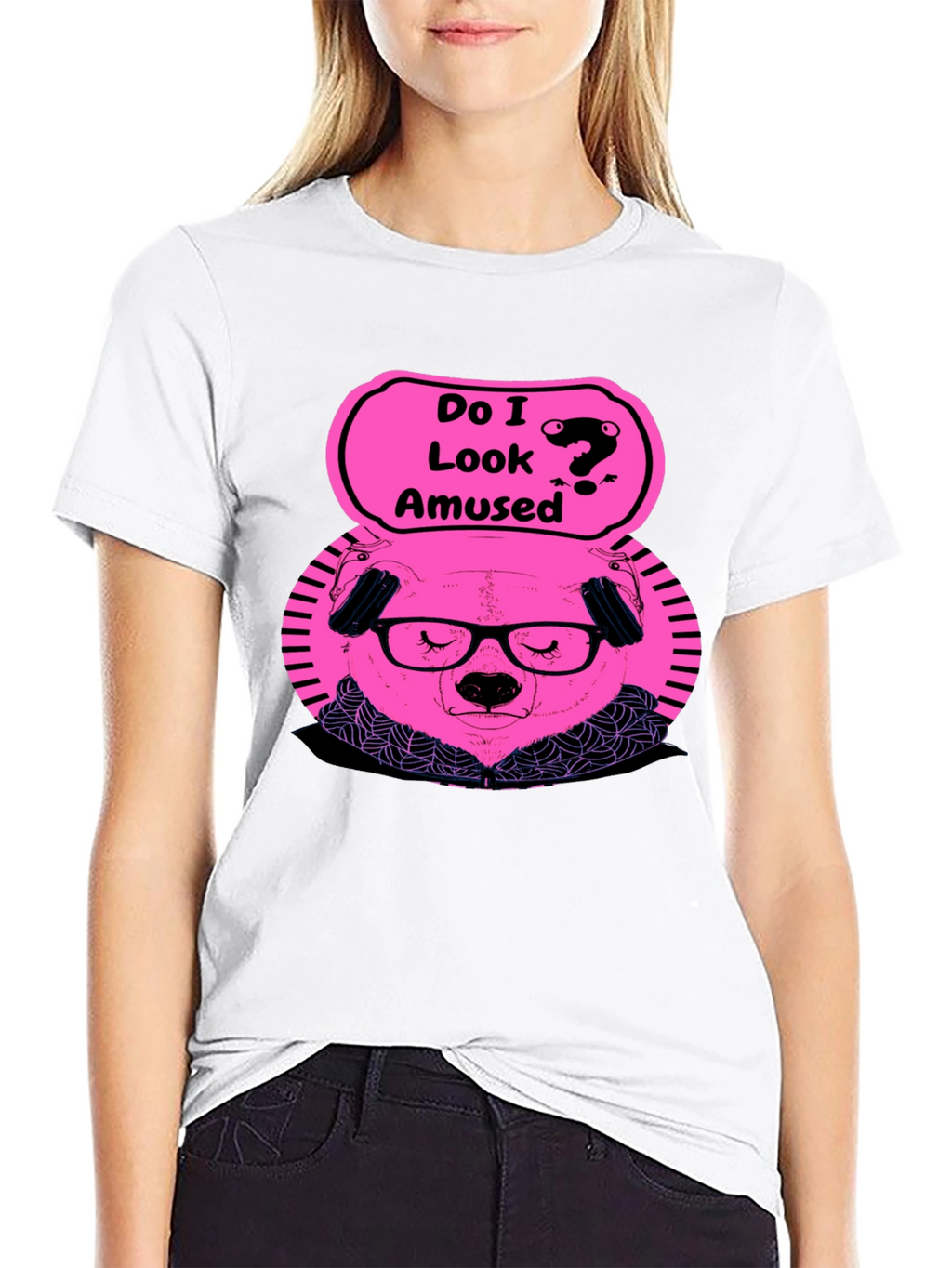 Amused Bear Graphic T-Shirt - Quirky Style