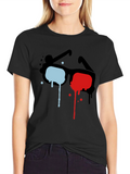 3D Glasses Graphic Black T-Shirt