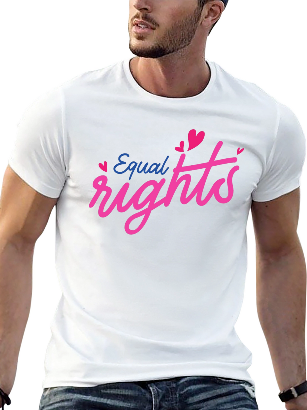 Equal Rights Heart Graphic Black T-Shirt