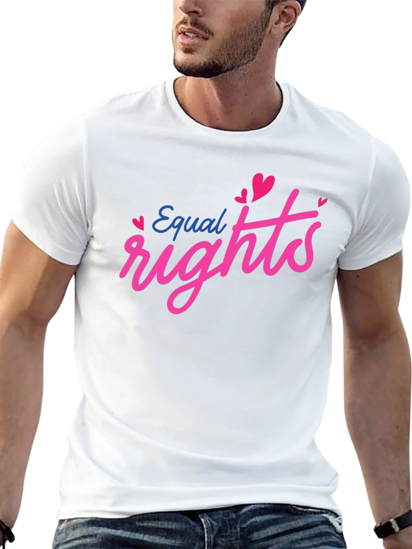 Equal Rights Heart Graphic Black T-Shirt