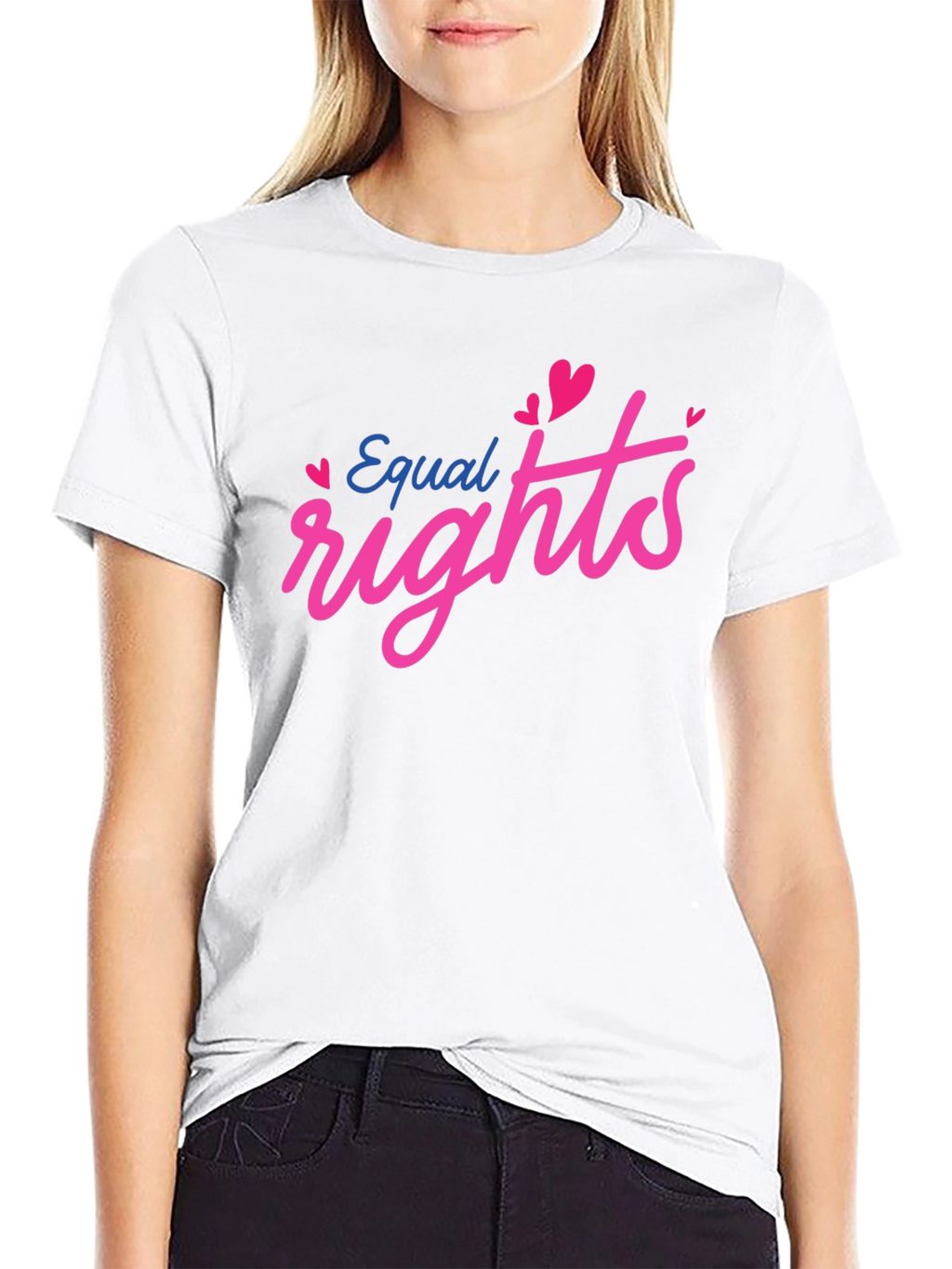 Equal Rights Heart Graphic Black T-Shirt