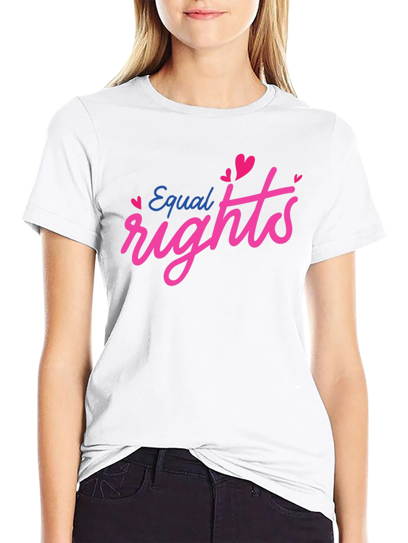 Equal Rights Heart Graphic Black T-Shirt