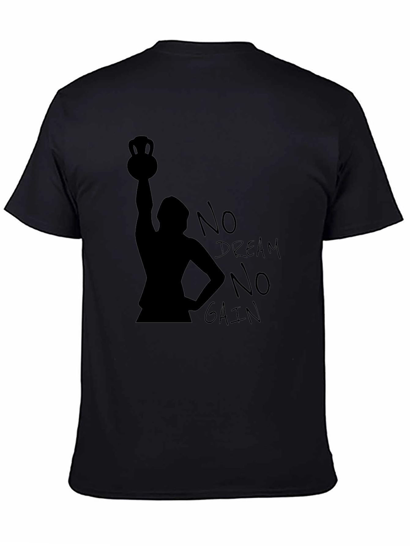No Dream No Gain Black T-Shirt - Weightlifting Motivation