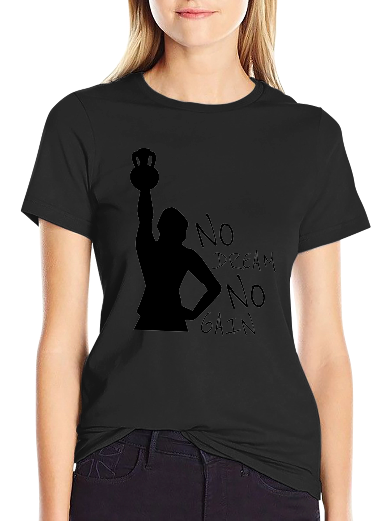 No Dream No Gain Black T-Shirt - Weightlifting Motivation