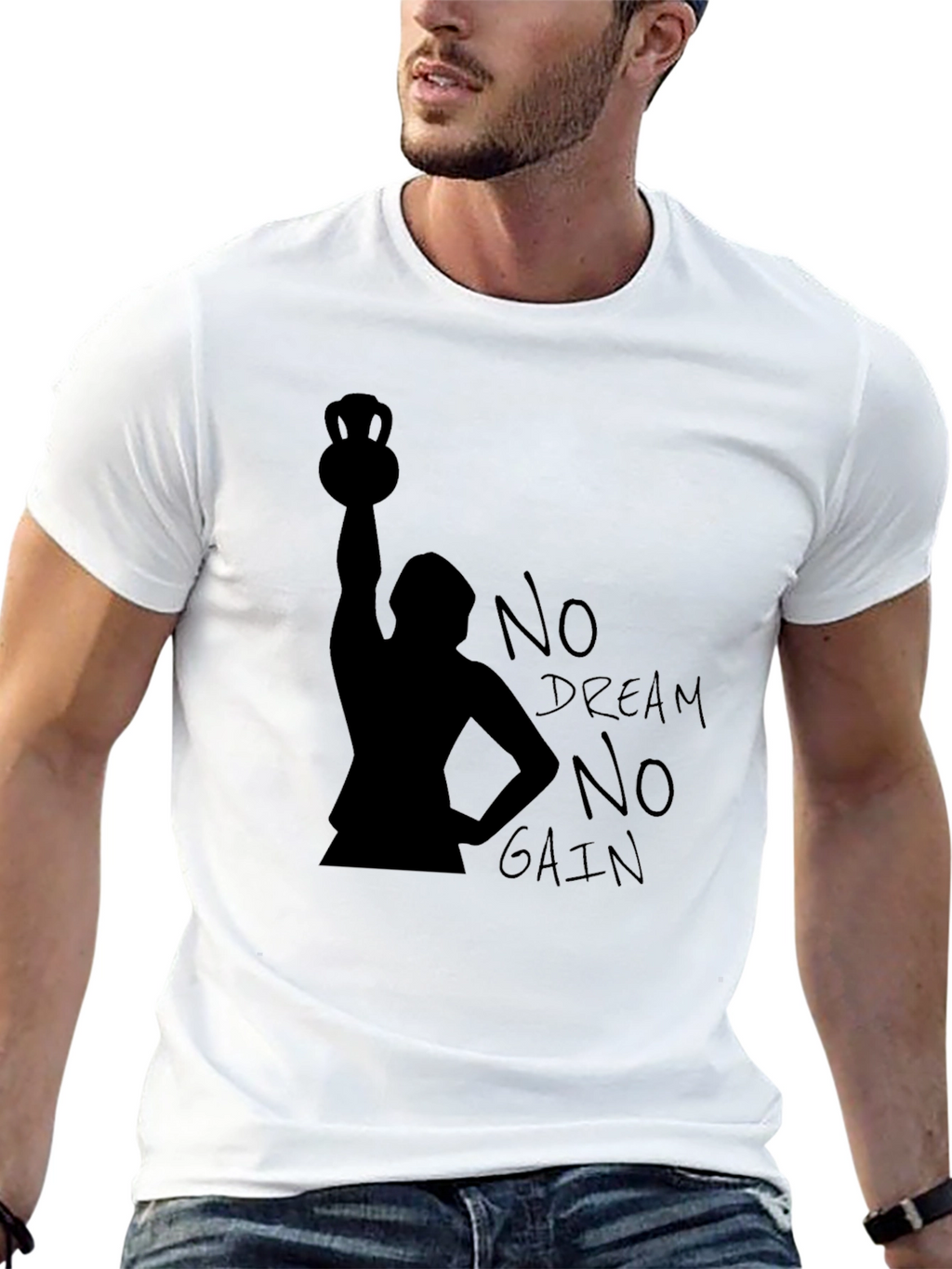 No Dream No Gain Black T-Shirt - Weightlifting Motivation