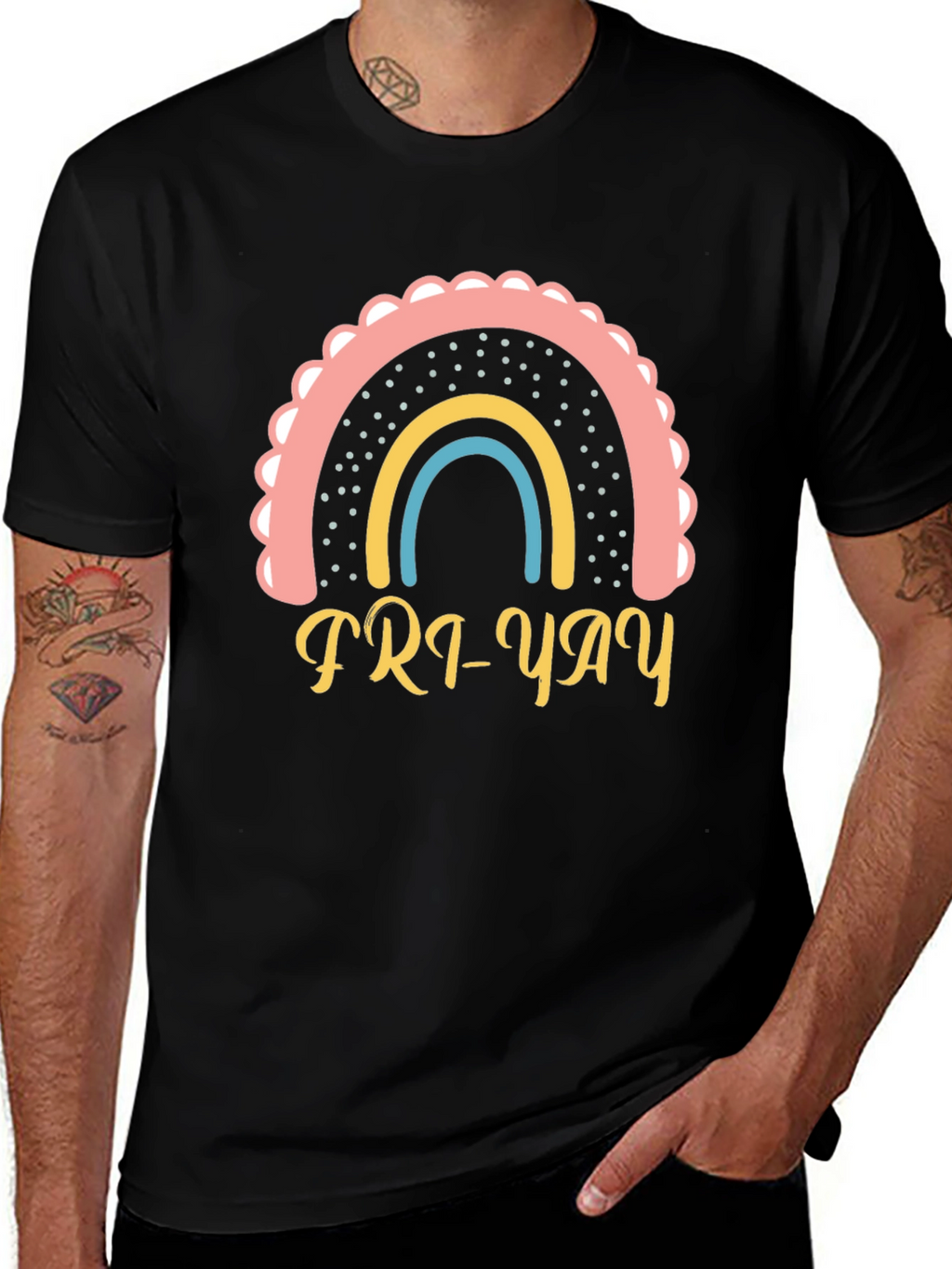 Fri-Yay Rainbow T-Shirt - Weekend Vibes!