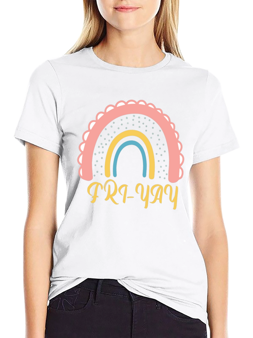 Fri-Yay Rainbow T-Shirt - Weekend Vibes!