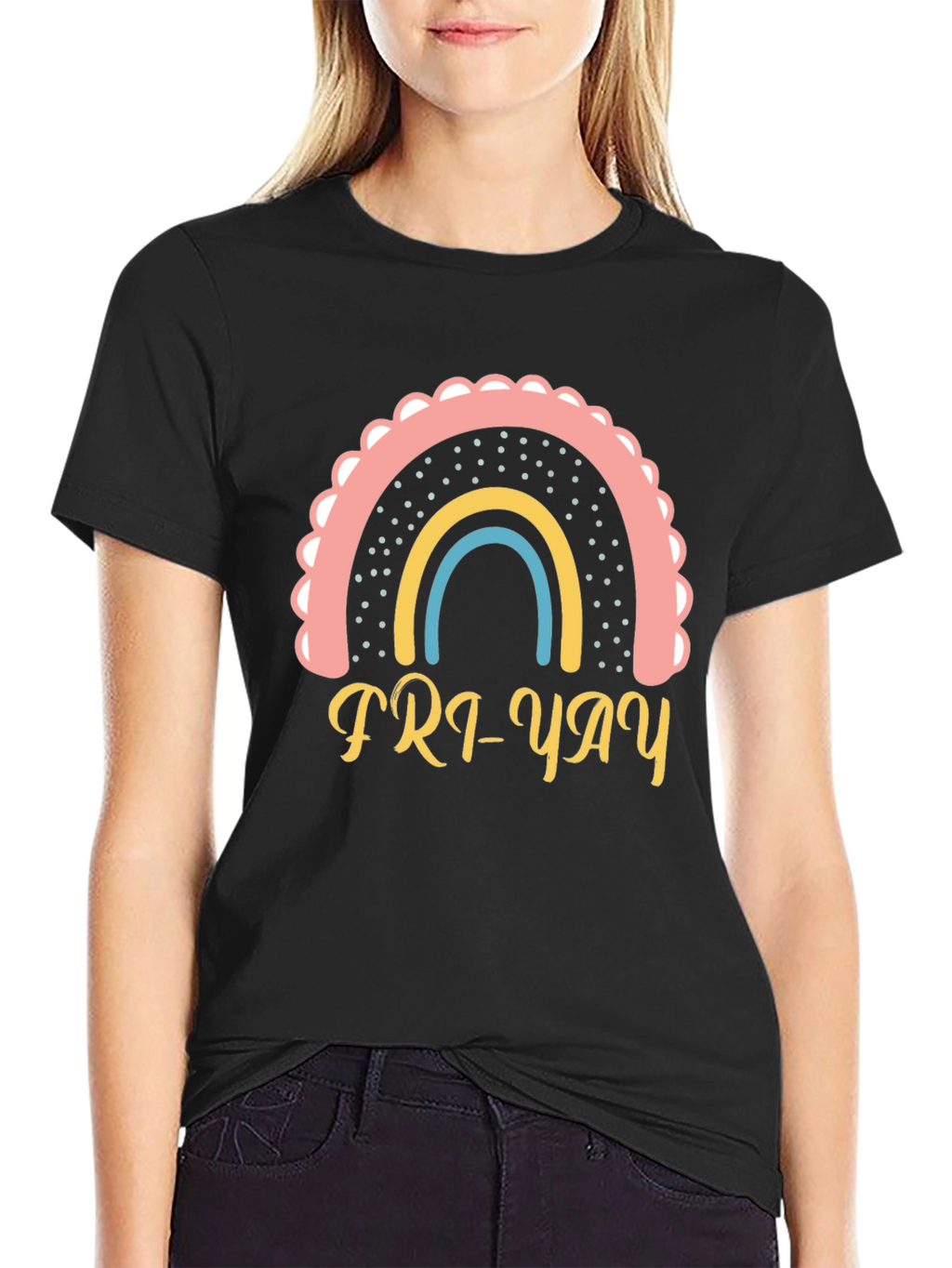 Fri-Yay Rainbow T-Shirt - Weekend Vibes!
