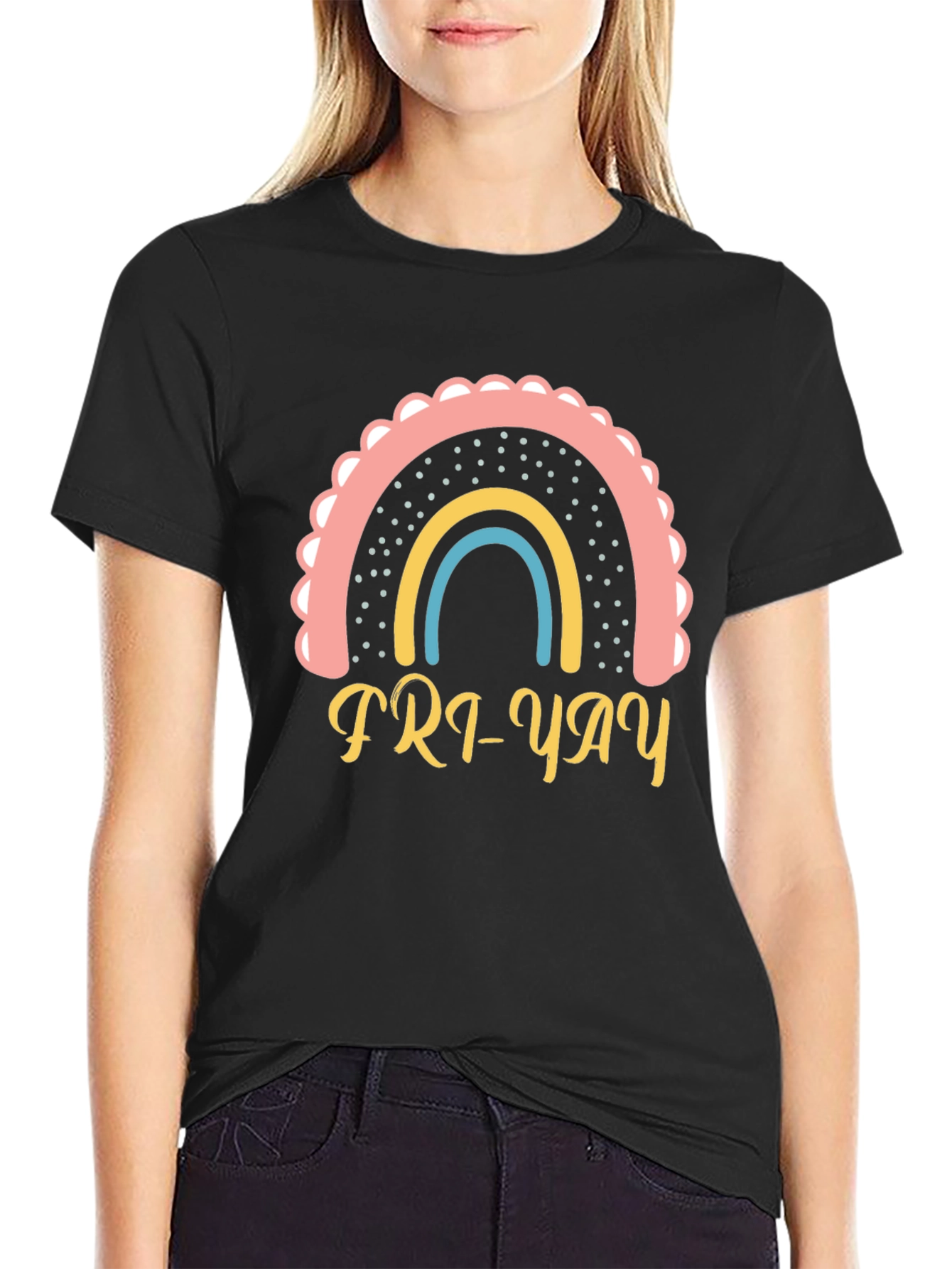 Fri-Yay Rainbow T-Shirt - Weekend Vibes!