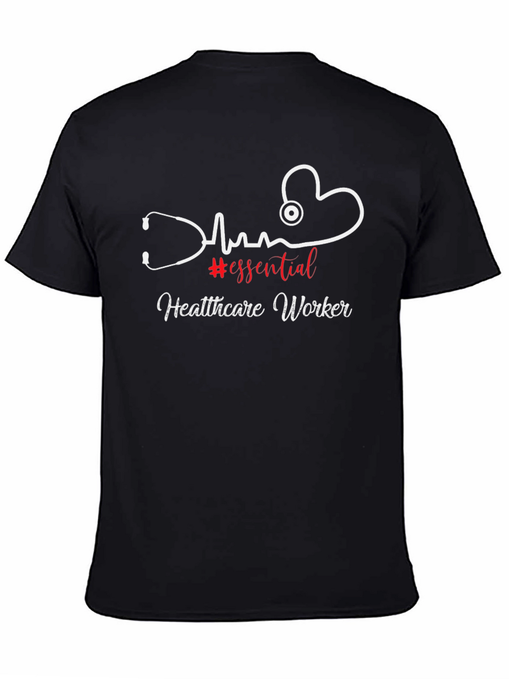 Essential Healthcare Worker Black Graphic T-Shirt