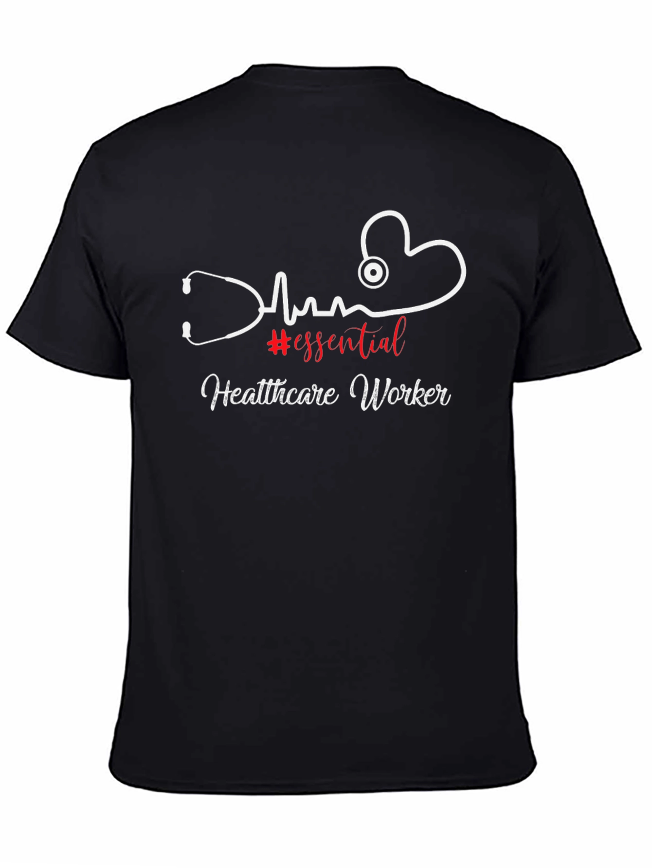 Essential Healthcare Worker Black Graphic T-Shirt